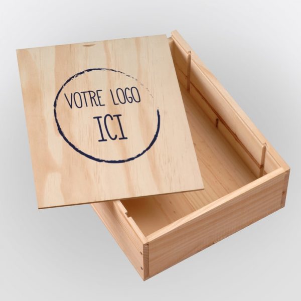 caisse à vins en bois avec logo personnalisable