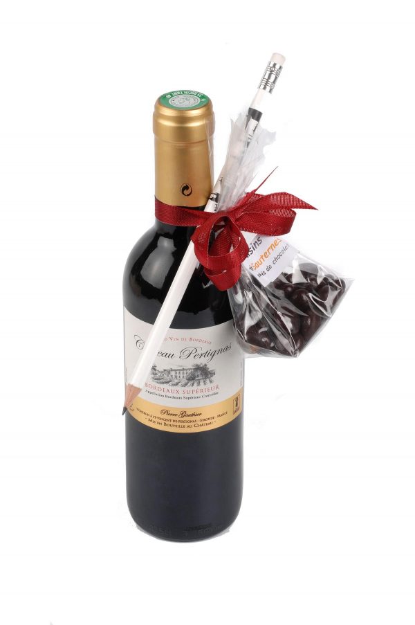Coffret cadeau vin Bordeaux Pertignas