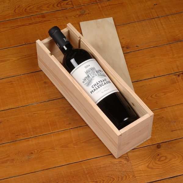 Coffret bois vin Bordeaux chateau maslescasse